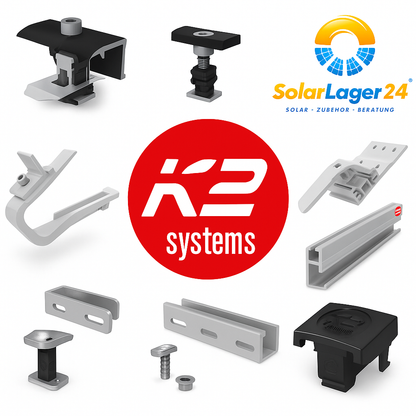 K2 SingleRail 36 Montagematerial (Halter, Dachhaken, Verbinder)