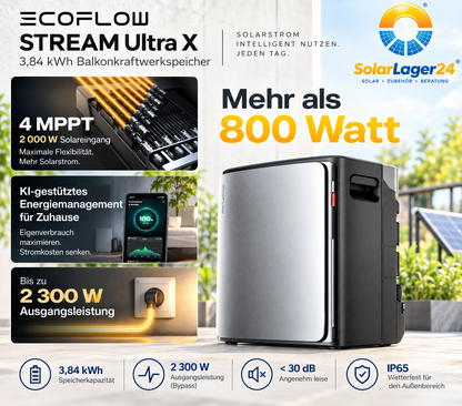 EcoFlow STREAM Ultra X 3,84 kWh Balkonkraftwerk Speicher