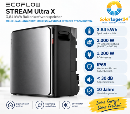 EcoFlow STREAM Ultra X 3,84 kWh Balkonkraftwerk Speicher