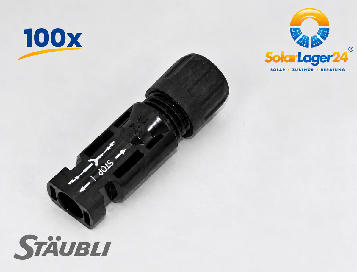 100x Stäubli Cable Coupler, Male ## Multi Contact MC4 ##