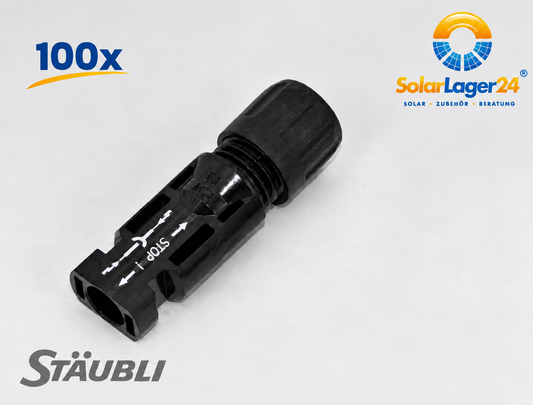 100x Stäubli Cable Coupler, Male ## Multi Contact MC4 ##