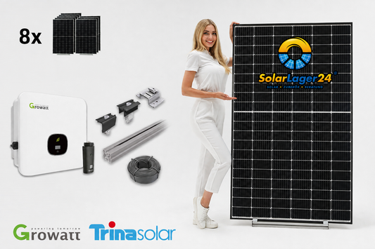Complete package FullBlack 3 KWp for flat roof including mounting material