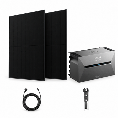 2 Solar Fabrik BC Black 480W bifazial Solarmodule mit ANKER SOLIX Solarbank 3 Pro, AC-Kabel und MC4-Schlüssel – 960 Wp