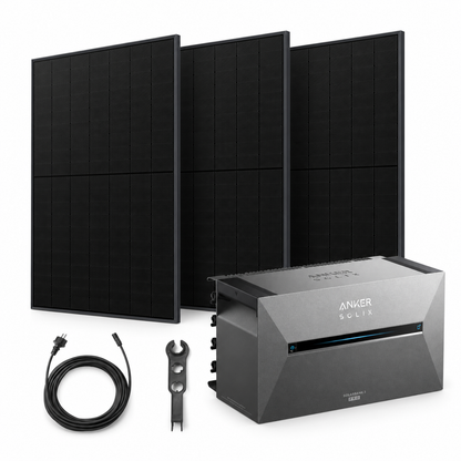 3 Solar Fabrik BC Black 480W bifazial Solarmodule mit ANKER SOLIX Solarbank 3 Pro, AC-Kabel und MC4-Schlüssel – 1440 Wp