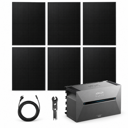 6 Solar Fabrik BC Black 480W bifazial Solarmodule mit ANKER SOLIX Solarbank 3 Pro, AC-Kabel und MC4-Schlüssel – 2880 Wp
