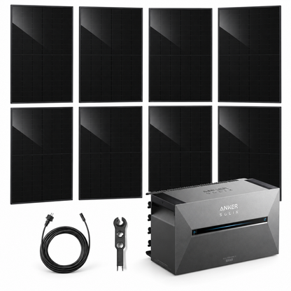 8 Solar Fabrik BC Black 480W bifazial Solarmodule mit ANKER SOLIX Solarbank 3 Pro, AC-Kabel und MC4-Schlüssel – 3840 Wp