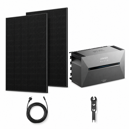 2 Trina Solar 460W Full Black Solarmodule mit ANKER SOLIX Solarbank 3 Pro, AC-Kabel und MC4-Schlüssel – 920 Wp