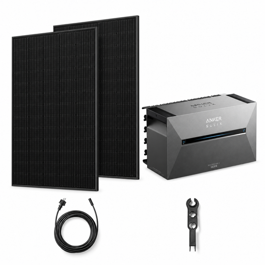 2 Trina Solar 460W Full Black Solarmodule mit ANKER SOLIX Solarbank 3 Pro, AC-Kabel und MC4-Schlüssel – 920 Wp