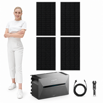 4 Trina Solar 460W Full Black Solarmodule mit ANKER SOLIX Solarbank 3 Pro, AC-Kabel und MC4-Schlüssel – 1840 Wp, mit Model