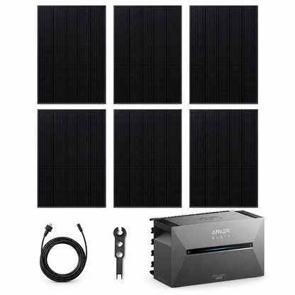 6 Trina Solar 460W Full Black Solarmodule mit ANKER SOLIX Solarbank 3 Pro, AC-Kabel und MC4-Schlüssel – 2760 Wp