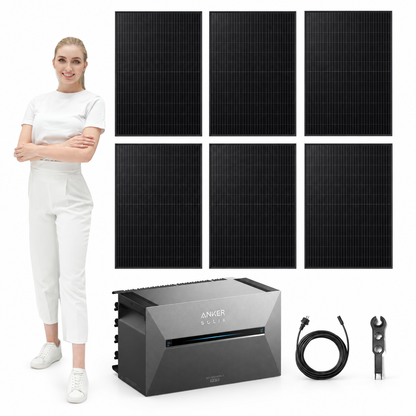 6 Trina Solar 460W Full Black Solarmodule mit ANKER SOLIX Solarbank 3 Pro, AC-Kabel und MC4-Schlüssel – 2760 Wp, mit Model