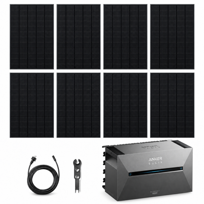 8 Trina Solar 460W Full Black Solarmodule mit ANKER SOLIX Solarbank 3 Pro, AC-Kabel und MC4-Schlüssel – 3680 Wp
