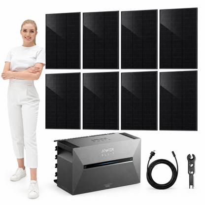 8 Trina Solar 460W Full Black Solarmodule mit ANKER SOLIX Solarbank 3 Pro, AC-Kabel und MC4-Schlüssel – 3680 Wp, mit Model