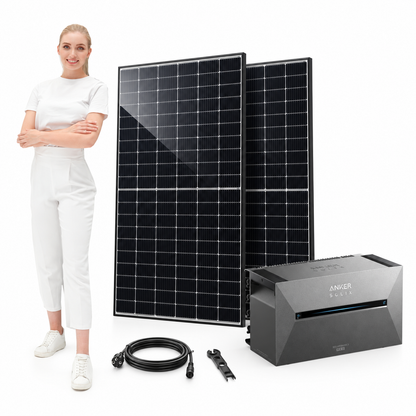 2 Trina Solar 470W Doppelglas Solarmodule mit ANKER SOLIX Solarbank 3 Pro, AC-Kabel und MC4-Schlüssel – 940 Wp, mit Model