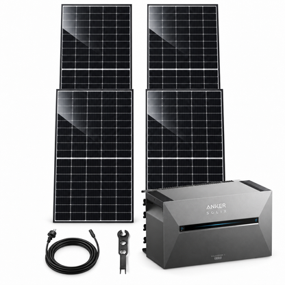 4 Trina Solar 470W Doppelglas Solarmodule mit ANKER SOLIX Solarbank 3 Pro, AC-Kabel und MC4-Schlüssel – 1880 Wp