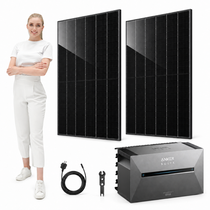 2 Trina Vertex S+ G3 Ultra 480W Solarmodule mit ANKER SOLIX Solarbank 3 Pro, AC-Kabel und MC4-Schlüssel – 960 Wp, mit Model