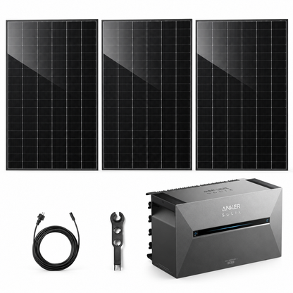 3 Trina Vertex S+ G3 Ultra 480W Solarmodule mit ANKER SOLIX Solarbank 3 Pro, AC-Kabel und MC4-Schlüssel – 1440 Wp