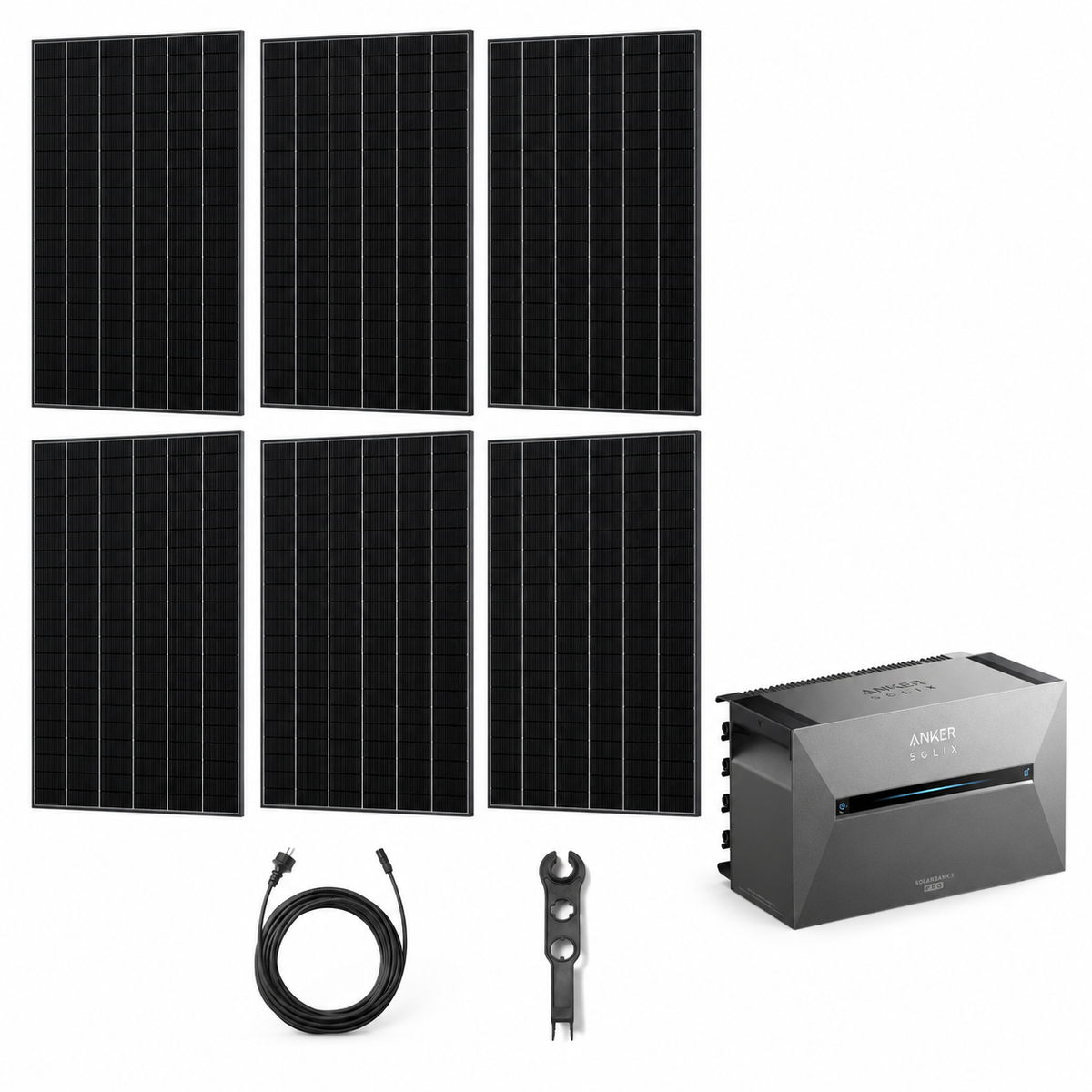 6 Trina Vertex S+ G3 Ultra 480W Solarmodule mit ANKER SOLIX Solarbank 3 Pro, AC-Kabel und MC4-Schlüssel – 2880 Wp