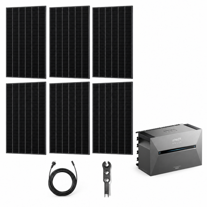 6 Trina Vertex S+ G3 Ultra 480W Solarmodule mit ANKER SOLIX Solarbank 3 Pro, AC-Kabel und MC4-Schlüssel – 2880 Wp