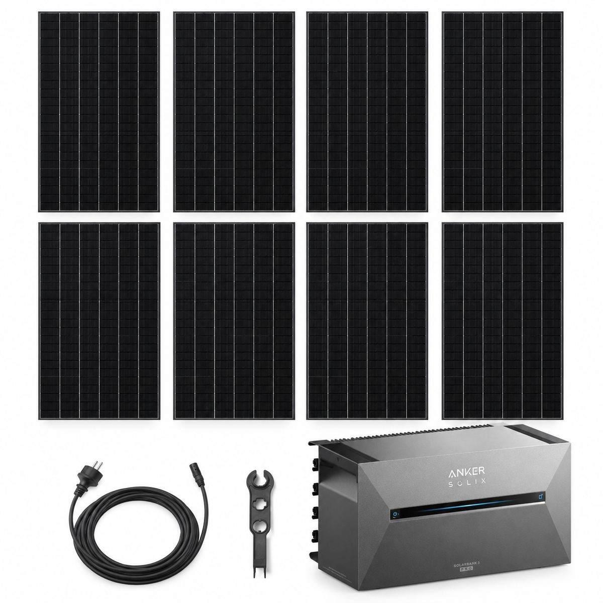 8 Trina Vertex S+ G3 Ultra 480W Solarmodule mit ANKER SOLIX Solarbank 3 Pro, AC-Kabel und MC4-Schlüssel – 3840 Wp