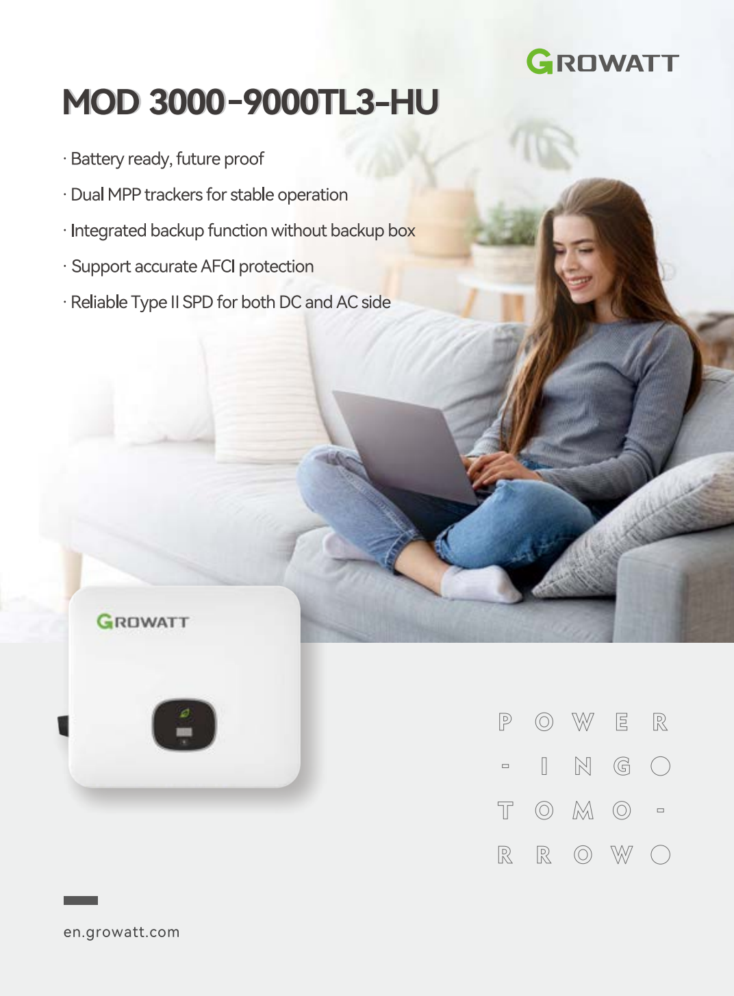 Growatt MOD 3000–9000TL3-HU – Datenblatt Seite 1