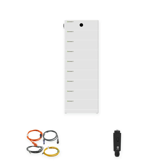Growatt ARK A2 20,48 kWh Speicherset mit 8 Batteriemodulen, HVC 60050-C2, Sockel, Kabelset und ShineWiLan-X2.