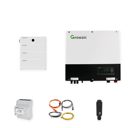 Growatt SPH10000TL3-BH-UP 10 kW Hybrid-Wechselrichter mit 7,68 kWh ARK A2 Speicher aus 3 Modulen, BMS, Smart Meter, Kabeln und ShineWiLan-X2.