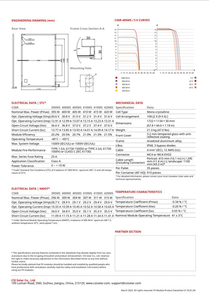 Canadian Solar 405W Solarmodule ## HiKu6 CS6R-405MS ##