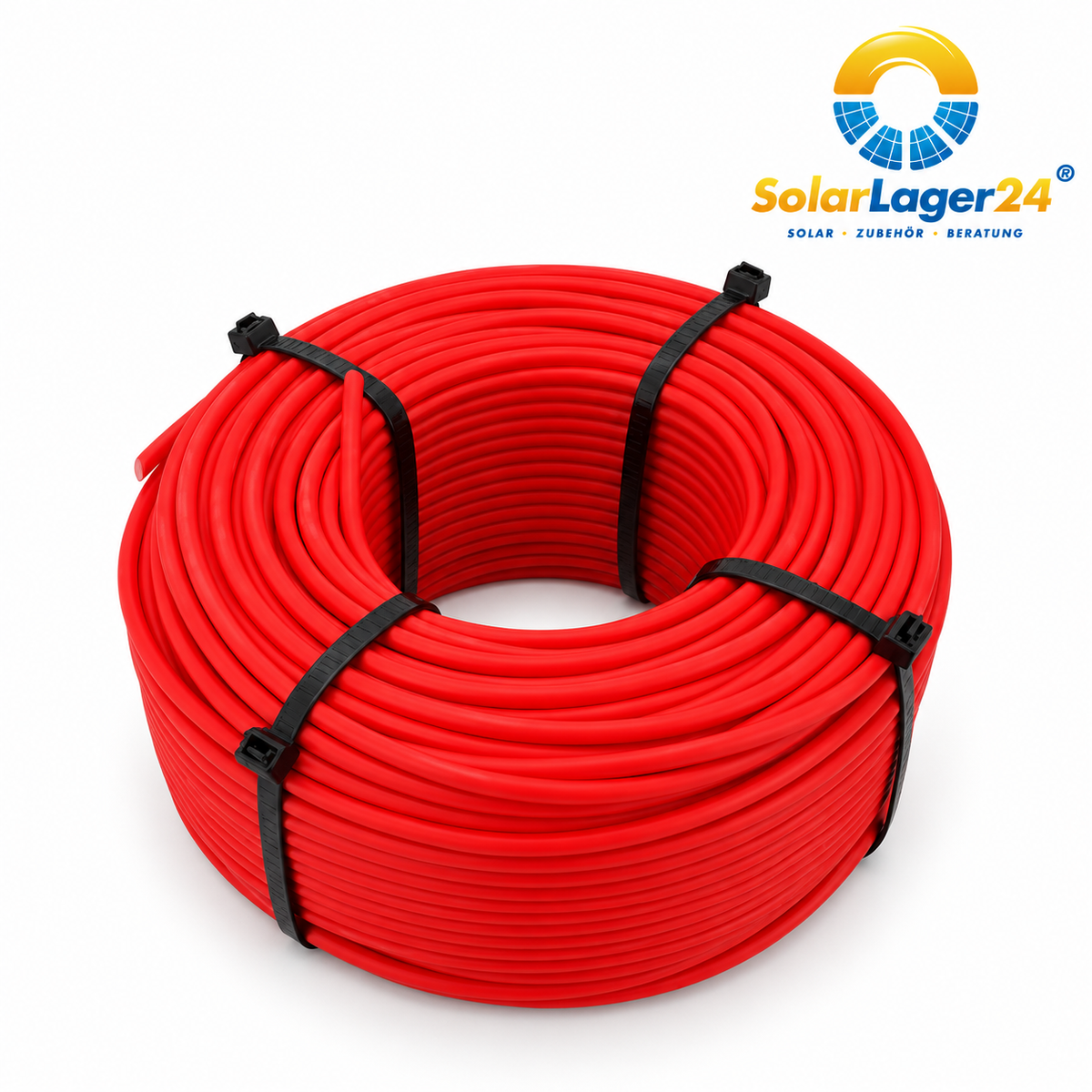 Solarkabel 6mm² Rot – 100 m Rolle | UV- & Witterungsbeständig für PV-Anlagen