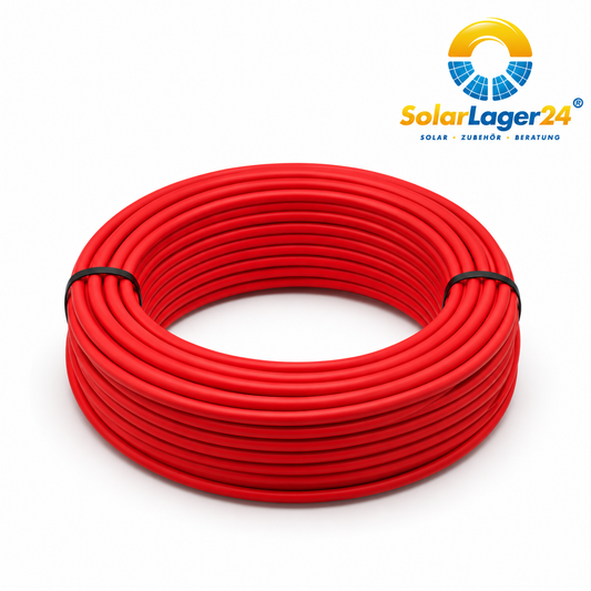Solarkabel 6mm² Rot – 50 m Rolle | UV- & Witterungsbeständig für PV-Anlagen