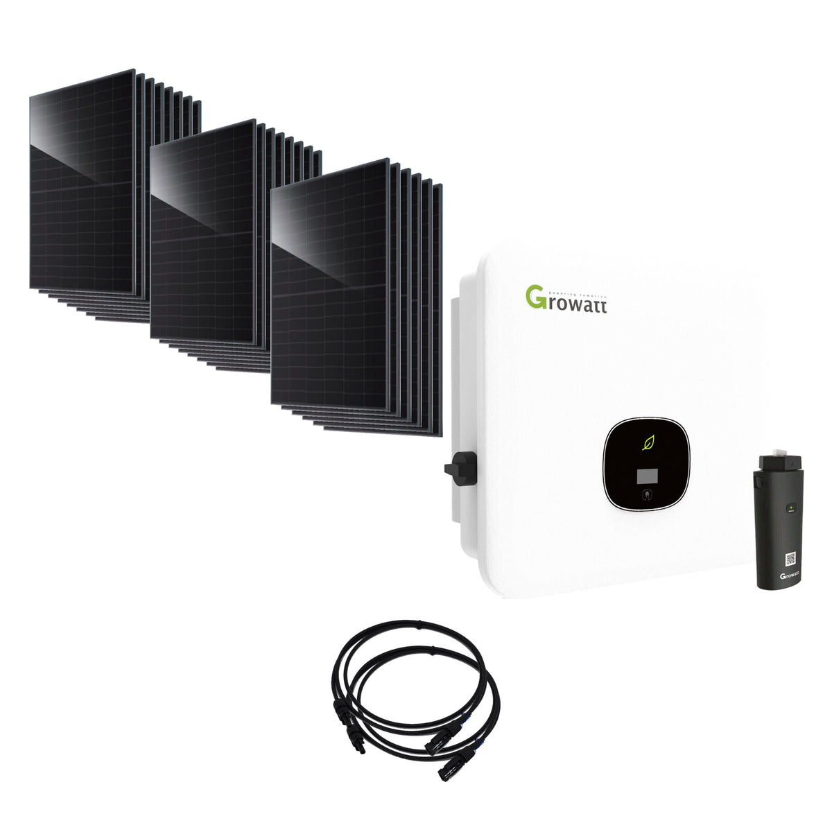 Solaranlage 10,12 kWp mit 22 JA Solar 460-W-Modulen, Growatt MOD 10000TL3-XH (BP), WLAN-Stick und zwei Solarkabeln