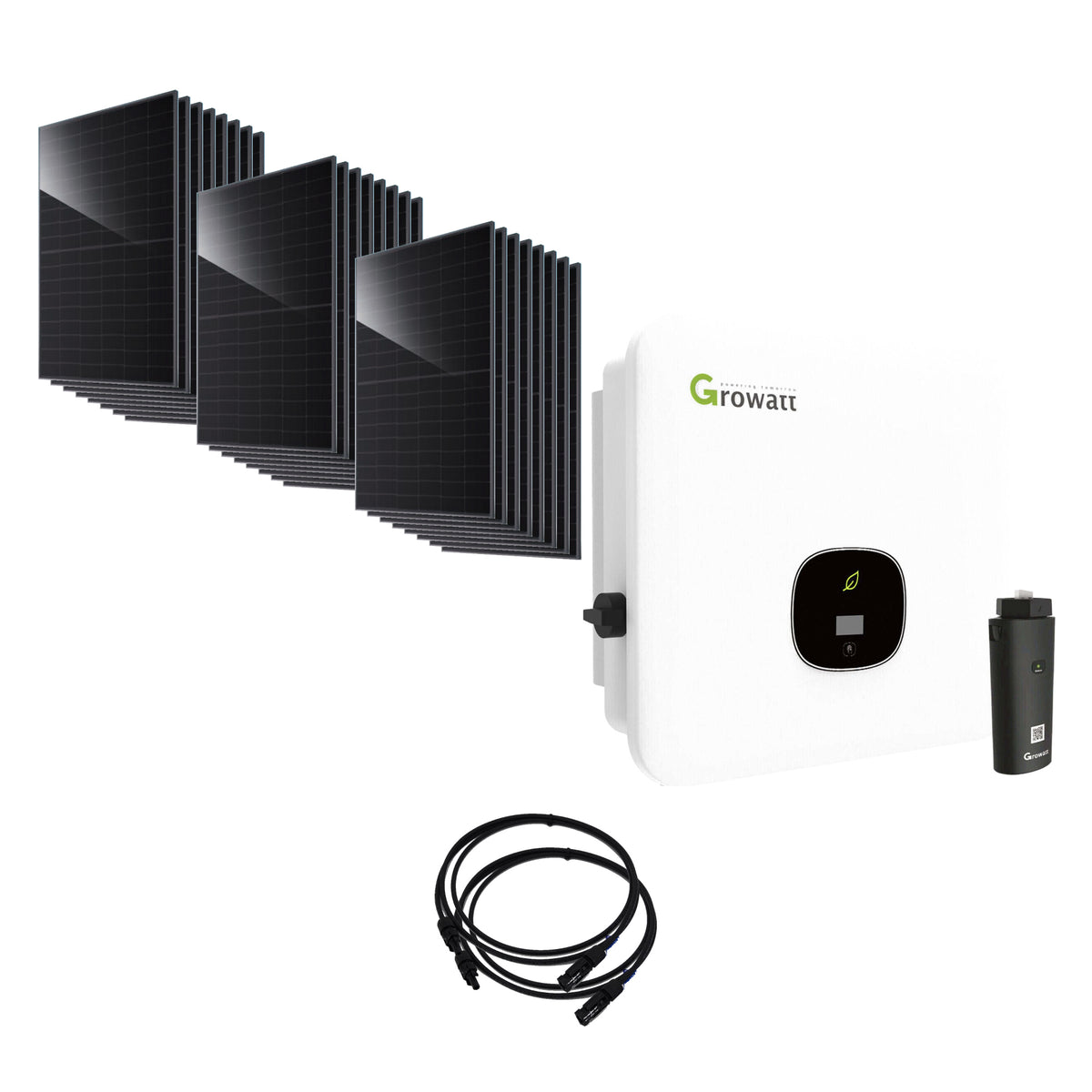 Solaranlage 11,04 kWp mit 24 JA Solar 460-W-Modulen, Growatt MOD 10000TL3-XH (BP), WLAN-Stick und zwei Solarkabeln