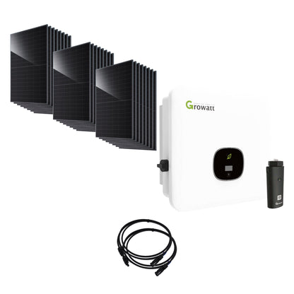 Solaranlage 11,04 kWp mit 24 JA Solar 460-W-Modulen, Growatt MOD 10000TL3-XH (BP), WLAN-Stick und zwei Solarkabeln
