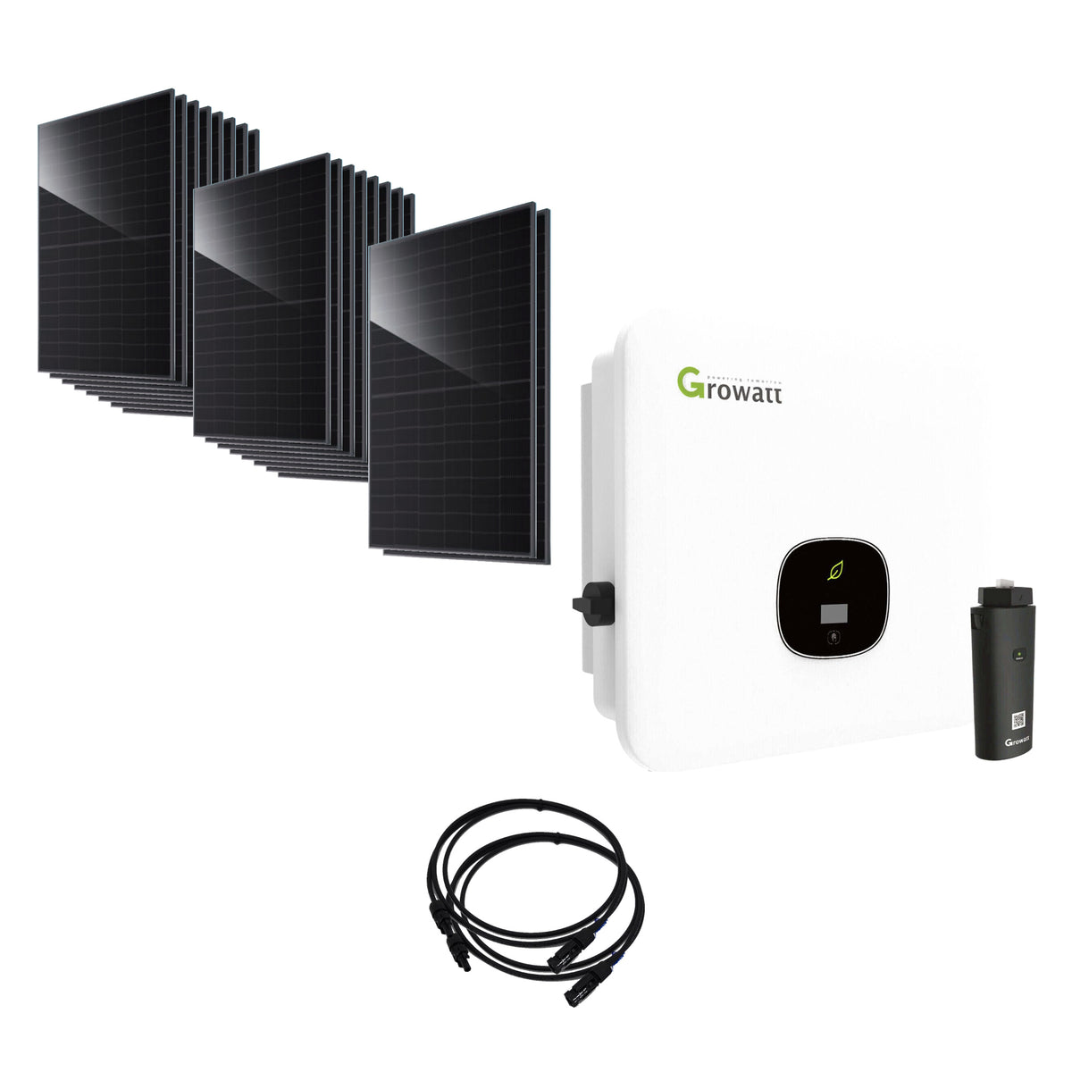Solaranlage 8,28 kWp mit 18 JA Solar 460-W-Modulen, Growatt MOD 8000TL3-XH (BP), WLAN-Stick und zwei Solarkabeln