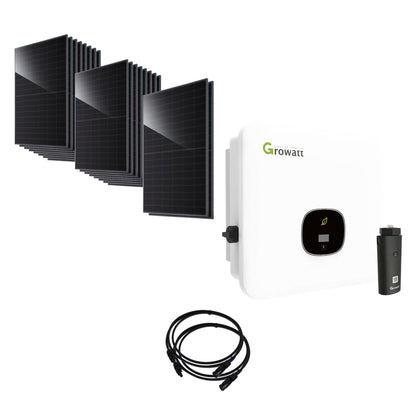 Solaranlage 8,28 kWp mit 18 JA Solar 460-W-Modulen, Growatt MOD 8000TL3-XH (BP), WLAN-Stick und zwei Solarkabeln