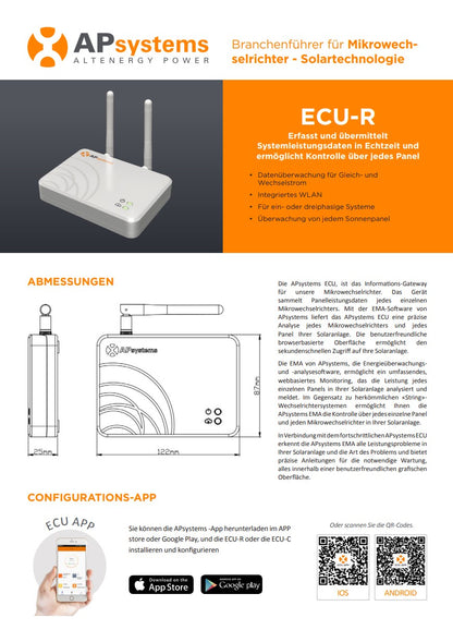 APSystems ECU-R Kommunikationsgateway # WLAN Monitoring für Modulwechselrichter