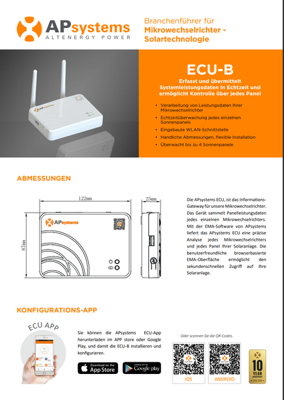 APSystems ECU-B Kommunikationsgateway # WLAN Monitoring für Modulwechselrichter